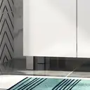 kleankin High Gloss Bathroom Storage Cabinet, Freestanding Bathroom Floor Cabinet with Drawer and Adjustable Shelf, White image 7