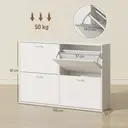 HOMCOM Wooden Modern Design 4 Drawer Shoes Cabinet Pull Down Shelf Storage Organiser Entrance Hallway Furniture - White image 2