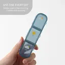 JORDAN&JUDY Portable Sealed Weekly Pill Organizer Large Capacity Pill Dispenser Pill Storage Box 21 Compartments-Brown image 2