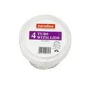 Caroline 16oz Clear Round Plastic Tub with Lid, 120mm diameter x 70mm deep, pack of 4 image 0