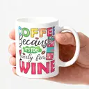 Alphynix 1 mug café drôle, 33cl tasse Parce que c'est trop tôt pour le vin, cadeau humoristique pour amateurs de café, amateurs de vin, cadeau d'anniversaire, cadeau de bureau,Le cadeau de la saint-valentin, cadeau d’anniversaire image 2
