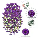 Yuejia Lot de 4 bouquets suspendus de fleurs artificielles en soie liseron violet - 75 cm image 3