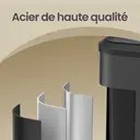 JOYFURNOS Poubelle de cuisine à 2 compartiments avec couvercle à fermeture douce, poubelle de recyclage en acier avec seaux intérieurs et pédale large, noir image 5