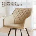 CLIPOP Faux Leather Dining Chairs, Set of 2, 360 °Swivel Upholstered Kitchen Chairs Armchair with Backrest and Metal Legs for Home Office Bedroom Living Room Lounge 0588 cream 54.5*60*84 cm image 8