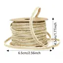 JU7CER 2-piece fishnet burlap roll with yellow linen cord and woven ribbon DIY decorative bow for Christmas crafts and fishing line packaging Length: 10m, Width: 0.6cm image 3