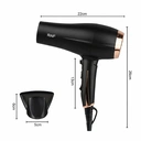 Sèche-cheveux 2200 W avec 3 réglages de température et 2 vitesses, fonction air froid, protection contre la surchauffe et embout concentrateur pour séchage et coiffage rapides image 5