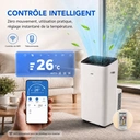 【Vente d'été】 Climatiseur mobile 3 en 1 AUX 12000 BTU, Wi-Fi et télécommande, 4 modes, Réfrigérant R290, Kit fenêtre inclus, Énergie classe A image 3