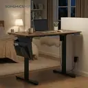 Ochama x SONGMICS Height Adjustable Desk, Electric Standing Desk, 120 x 60 cm, 4 Memory Heights, for Home Office, Rustic Brown image 4