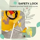 Outsunny Kids Bistro Set Children Table and Chair Set Garden Furniture Lion Themed 4 Pieces w/ Adjustable Parasol, Foldable Chairs for 2-5 Years – Yellow image 3