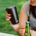 Bottle Bottle Thermal Mug 350 ml for Coffee or Tea, Leak-Proof and Easy Quick Press Closure, Insulated Travel Mug Classic Grande (Black) image 1