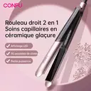 CONFU 529 Lisseur et boucleur ionique 2-en-1 avec chauffage PTC, 4 réglages de température et arrêt automatique image 1