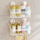 TAILI Shower Caddy Suction Cup, Heavy Duty Bathroom Organizer, Removable Shelves for Inside Shower, Shampoo, Waterproof Suction Plastic Storage for Bathroom Accessories Holder, Frosted Clear image 0