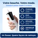 BAIR CARE Hydropulseur dentaire portable M4, Mode pulvérisation pressurisée, Autonomie 30 jours, Rechargeable USB, 4 modes de nettoyage, Étanche IPX7, Hydropulseur buccal compact pour soins quotidiens et voyage image 3