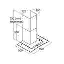 CDA ECP62BL 60cm Curved Glass Extractor, Black image 1