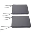 Outsunny Lot de 2 Coussins de chaise de jardin Coussin chaise extérieur Coussins d'assise déhoussables Rembourrage 5 cm Tissu Polyester dim. 45L x 45l cm Gris foncé image 0