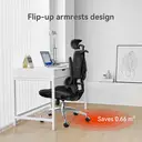 Chaise de bureau ergonomique SIHOO M59AS, chaise de bureau avec accoudoirs relevables 3D, chaise d'ordinateur avec conception de dossier double et soutien lombaire dynamique adaptatif (Noir) image 9