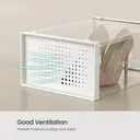 Plastic Shoe Box, 33.5 x 23.2 x 14.3cm, Pack of 18, Transparent and White image 5