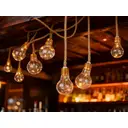 SALE Outdoor Hemp Rope LED String Lights with Clear Plastic Bulbs10×5L Warm White LEDs, 10 Bulbs (6×9cm/bulb), 30cm Spacing, 50cm Hemp Cord, Gold Metal Base With 3AA Battery Box (Outdoor/Timer Function), Battery Not Included image 3