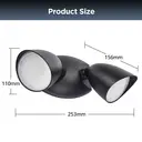 LUTEC 1800Lumen 20Watt Dual-Head Floodlight Outdoor, Full Metal Design, Waterproof Exterior Security Wall Light 4000K for patio, Garden, Yard-Black image 6
