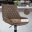 HOMCOM Bar Stools Adjustable Quilted Faux Vintage Leather Brown/Black 2pcs image 7