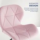 CLIPOP Pink Office Desk Chair Adjustable Height Computer Swivel Chair with Chrome Base and 360° Castors, PU Leather Computer Desk for Home Office Study Room 0098 pink 48*36*80 cm image 5