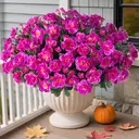 Yuejia Lot de 6 bouquets de fleurs artificielles en soie camélia fuchsia - 38 cm image 7