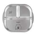 Maxcook 304 Stainless Steel Square 3-Compartment Plate - Capivara image 0