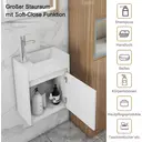UEV Waschbecken mit Unterschrank, 40,6 cm, Gästetoiletten-Waschbecken, Waschbecken mit Unterschrank, Hängewaschbecken, Badezimmermöbel-Set für Badezimmer, Weiß image 5
