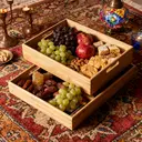 Ramadan wooden serving tray - set of 2 -moon image 4