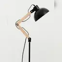Interiors by Premier Floor Lamp Blair Pine Wood & Metal Black H:178cm image 2