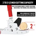 GARTOL Heavy-Duty Anvil Pruning Shears, 72-105 cm telescopic handle with 6 adjustable position stops, double
ratchet mechanism, designed for dry wood, 50 mm cut image 2