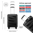 Kono Luggage Sets of 2 Pieces Lightweight Polypropylene Hard Shell Suitcase with TSA Lock Spinner Wheels Travel Carry On Hand Cabin Luggage with Beauty Case (Set of 2, Black) image 6