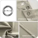 YSTYLE Rideaux occultants anti-lumière pour chambre et salon – lot de 2 panneaux, isolation thermique, 140 x 280 cm, ZGB, beige image 3