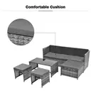 Lounge set, garden furniture set, ratten sofa, seating group, patio furniture, grey image 1