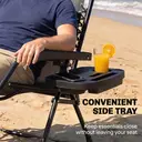 Outsunny Zero Gravity Chair, Folding Adjustable Sun Lounger Garden Recliner with Arm Pads, Cushion, Cup Holder and Headrest,  image 8