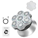 komingdon Rasoir électrique pour homme, tête de rasoir, étanche et rechargeable, Rasage sec et humide - Idéal pour le Rasage du crâne et des têtes chauves - Argent image 0