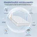 Taschenfederkernmatratze, 7-Zonen-Federkernmatratze mit Spannbettlaken, 160 x 200 cm, 22 cm hoch, H3, atmungsaktiv, mit Rückenstütze, orthopädisch image 6