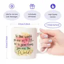 Alphynix 1pc 11oz White Ceramic Mug Featuring Elegant Watercolor Design and Handwritten Tribute, Artistic Gift for Mom for the Holidays image 7