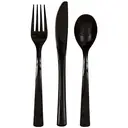 Unique Plastic Cutlery, Black, 18 pack image 0