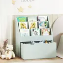 AIYAPLAY Kids Bookshelf, Bookcase Toy Storage Organiser with 3 Tier Shelves, Drawer, for Bedroom, Nursery, Playroom, Classroom, Green image 2