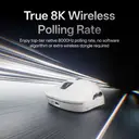 RAPOO VT2 MAX Wireless Gaming Mouse, True 8K Wireless Polling Rate, 53g Lightweight, Up to 750 Hr Battery, Nordic nRF54L15 MCU, 120-Million Optical Switch, 10 Programmable Buttons, Macro Enabled - White image 1