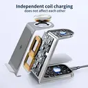 Rexsun 3 in 1 Wireless Charger, 22W Fast Charging Station Desktop Wireless Charging, Aluminum Alloy, Phone and Watch Charger Stand for iPhone Air/17/16/15/14/13/12/11/Pro Max/X/8, Apple Watch, Adapter Not Included, T6, Silver image 4