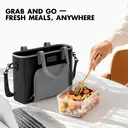 Meoky Sac à dos isotherme pour déjeuner - Noir et Gris image 6