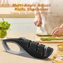 LIFEPAL Multi-Angle Adjustable Knife Sharpener, Three-Stage Sharpening System, Suitable for Kitchen Knives, Scissors and Serrated Knives image 1