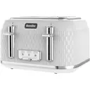 Breville Curve 4 Slice Toaster, High-Lift, Wide Slots, Textured, White & Silver Chrome - VTT911 image 0