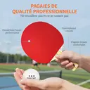 SPORTNOW Set de raquettes de ping-pong, set de tennis de table 4 raquettes + 8 balles + 1 sac, pour amateurs, débutants, experts image 8