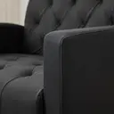 Fauteuil GRAVFORCE Wing pour Salon ou Chambre – Rembourré, Confortable et Moderne, Fauteuil de Bureau ou Lounge, Chaise de Club – Capacité de Charge 136 kg, Similicuir Noir image 2