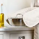 Dexam Double Oven Gloves Love Colour 100% Cotton Stone image 2