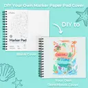 Ohuhu Sketchbook, Double-Sided, No Bleed-Through, 120 Pages (60 Sheets), 150 g/m² No-Show Paper, Ideal for Alcohol Markers, Ink, and Watercolor Paints, Square, 22.5 × 21 cm, Spiral Binding image 0