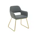 Interiors by Premier Dining Chair with Arms Stockholm Grey/Gold Effect image 3